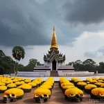 Home 9 캄보디아 폴 포트 정권 - **Prompt 1: A somber and poignant depiction of the Choeung Ek Killing Fields memorial in Cambodia. I...